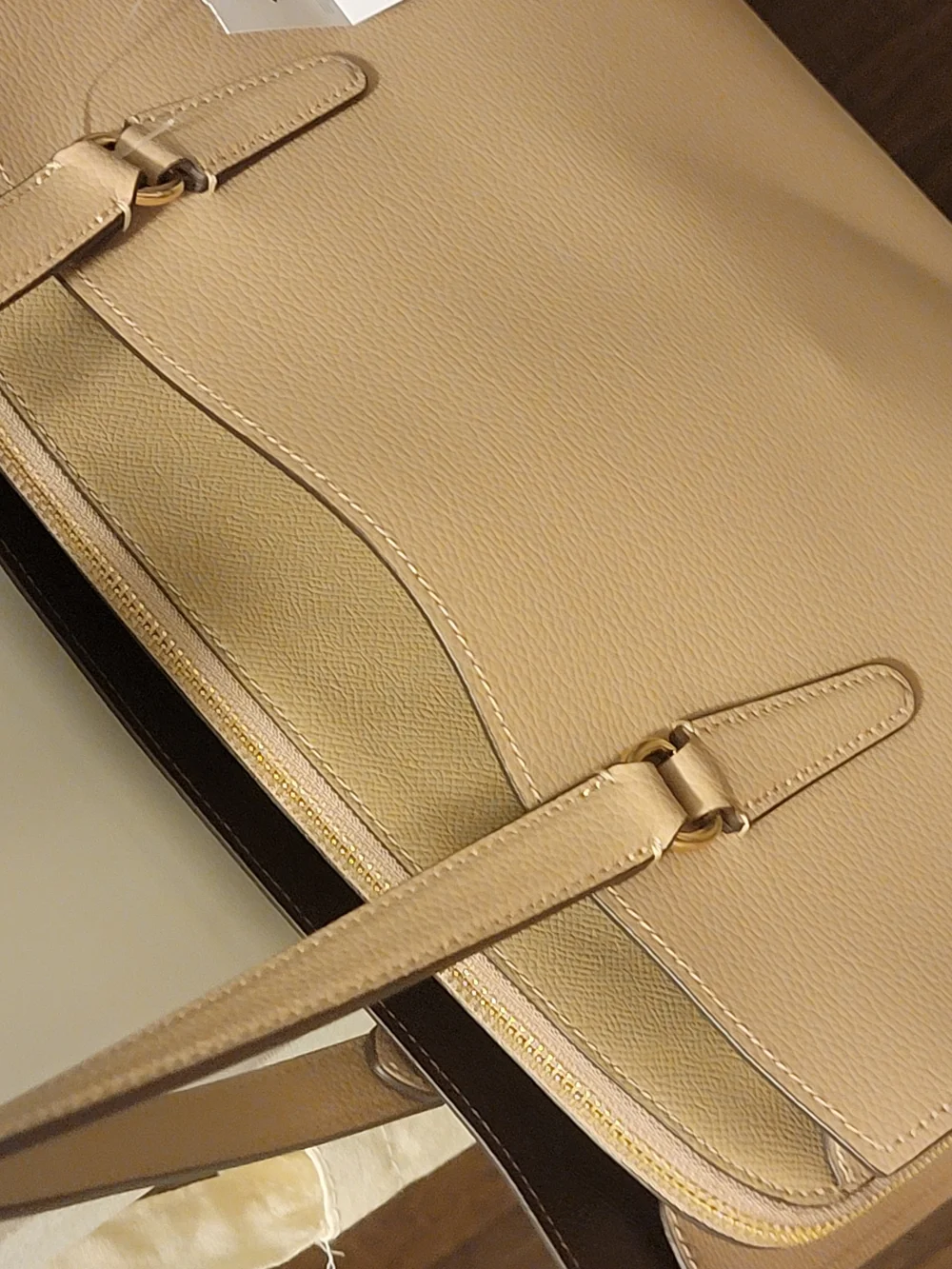 COACH Pebble Leather Women’s Wallet Clutch in Beige With Matching Bag NWT